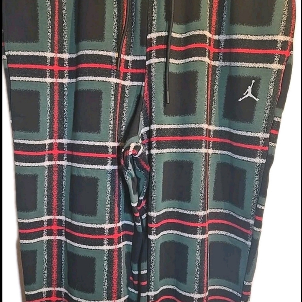 Jordan Plaid Sweatpants - Black, Green, Red
